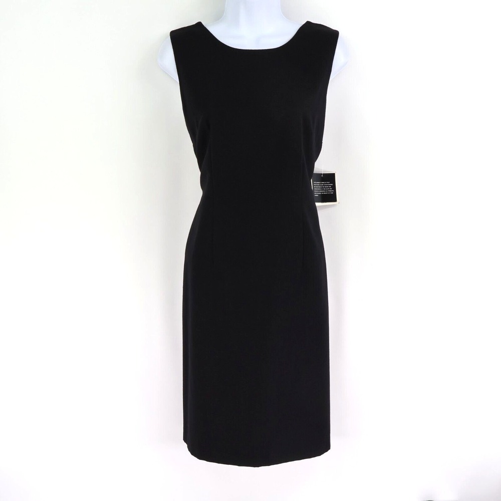 Sag Harbor Sleeveless Pencil Dress Womens 10 Black Polyester Blend Lined NWT $36